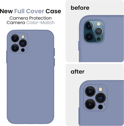 Vista 3 de FireNova Funda diseñada para iPhone 12 Pro Max, funda de silicona mejorada protección de cámara con forro de microfibra suave antiarañazos, 6.7