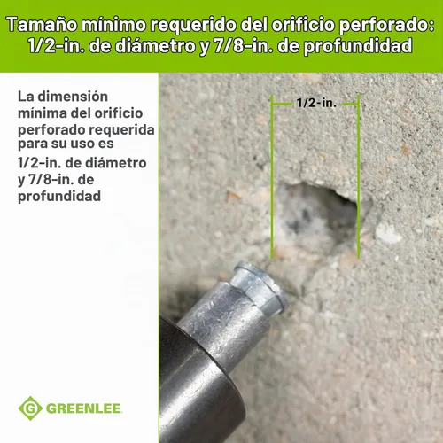 Vista 8 de Greenlee 868 Expansor de ancla de tornillo para ancla de calafateo, tamaño 1/4 pulgadas - 20
