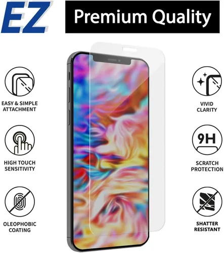 Vista 4 de [Whitestone EZ] Paquete de 2 protectores de pantalla para Apple iPhone 12 Series [Dome Glass EZ] Protector de pantalla de cobertura completa