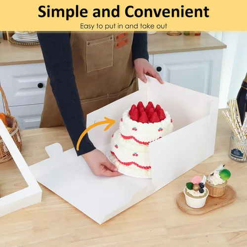Vista 3 de Moretoes - Paquete de 3 cajas para pasteles de 12 x 12 x 8 pulgadas