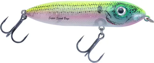Vista 6 de Heddon Super Spook Boyo - Señuelo de pesca Topwater de 3 pulgadas, 3/8 onzas Negro(Black Shiner)