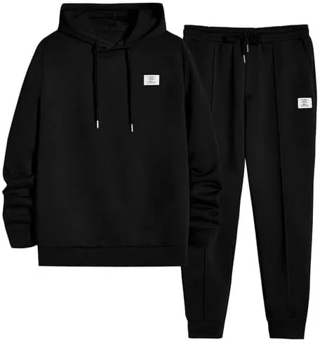 JMIERR Conjunto deportivo de 2 piezas para hombre con capucha y pantalones deportivos