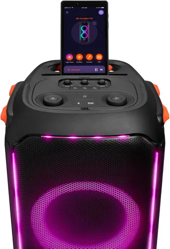 Vista 7 de JBL PartyBox 710 - Altavoz de fiesta con sonido potente, luces integradas y graves extra profundos, IPX4 a prueba de salpicaduras, conectividad