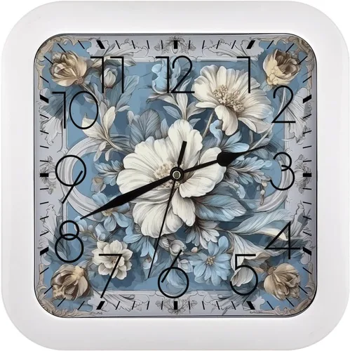 Vista 11 de 10" Square Modern Wall Clock,Animal Patterns Print Kitchen Clocks Wall Battery Operated,Silent Non Ticking Unique Funny Cute Wall Clock for Living