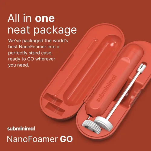 Vista 9 de Subminimal NanoFoamer GO Espumador de leche portátil recargable, color Negro