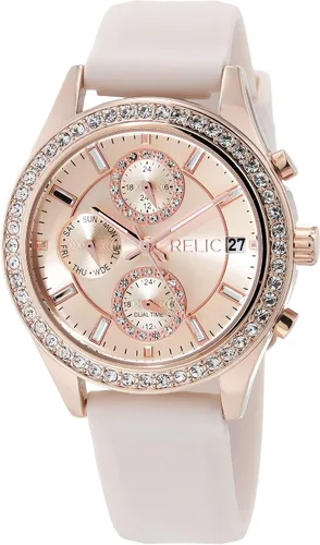 Relic by Fossil Womens Camila Quartz Watch with SiliconeAlloy Strap