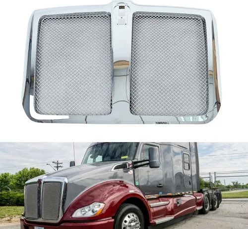 Marco de rejilla cromado con pantalla de insectos para Kenworth T680 2015-2022