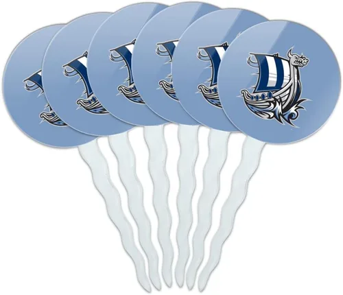 Vista 333 de Abilene Christian - Juego de 6 palillos para cupcakes con logotipo secundario