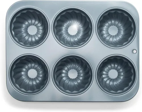 Vista 2 de Fox Run Molde estriado para muffins, 14 x 10.5 x 2 pulgadas, metálico