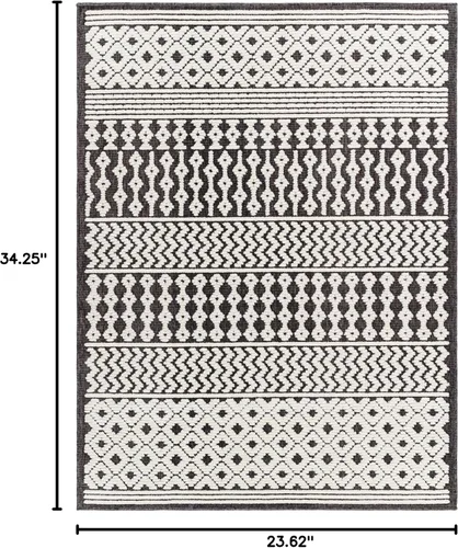 Vista 2 de Surya Cottage Lyna Alfombra lavable, 2' x 2'10" (2' x 3'), carbón