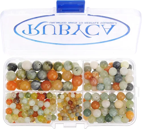 Vista 19 de RUBYCA Caja organizadora de cuentas sueltas redondas de turquesa africana natural, fabricación de joyas, tamaños mixtos