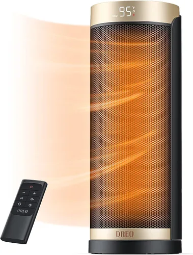 Dreo Calentador de espacio, calentadores eléctricos de 1500 W para uso en interiores con termostato, oscilación de 70°, 8 protecciones de seguridad