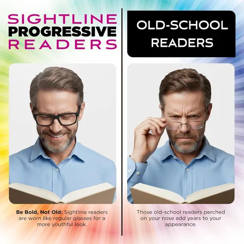 Vista 3 de Sightline H109 - Gafas de lectura multifoco de ajuste medio a estrecho