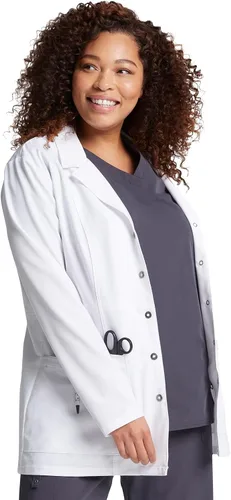 Vista 4 de Dickies Xtreme Stretch - Abrigos de laboratorio para mujer, 28 pulgadas, cierre frontal 82400
