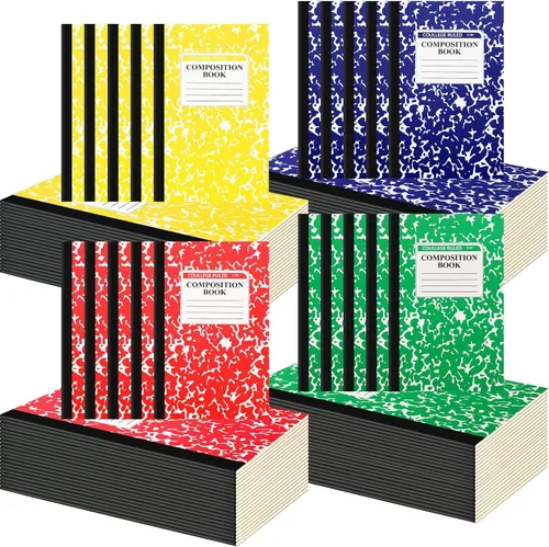 Vista 11 de Fainne Paquete de 100 cuadernos de composición A5 a granel, cuadernos de composición con rayas universitarias, cubiertas de mármol, cuadernos