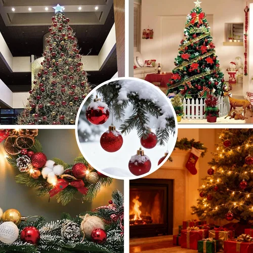 Vista 7 de 24 piezas de bolas de Navidad, 3 cm / 1.2" Bolas de Navidad, bolas de árbol de Navidad reutilizables, adornos de Navidad, bolas de Navidad