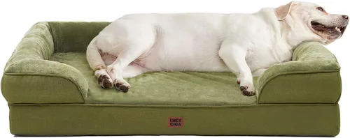 Vista 112 de EHEYCIGA – Cama ortopédica impermeable para perros pequeños, de espuma viscoelástica tipo caja de huevos, con bordes elevados y base antideslizante