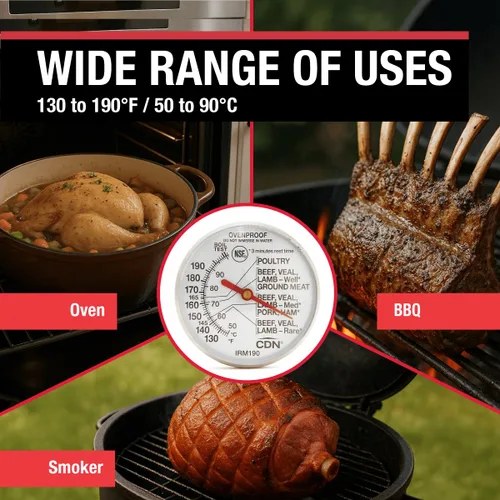 Vista 9 de CDN IRM200-Glow Proaccurate Carne/Aves de corral termómetro a prueba de horno-NSF Certificado, Carne/Ave, Plateado