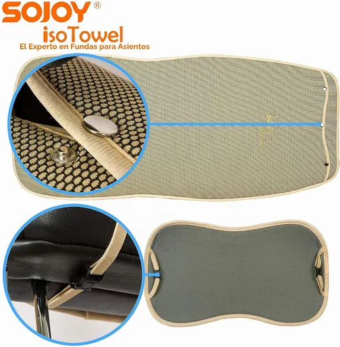 Vista 6 de Sojoy IsoTowel Funda para Asiento Delantero de Automóvil - Protector de Asiento de Automóvil de Microfibra Absorbe Sudor - Secado Rápido Negro