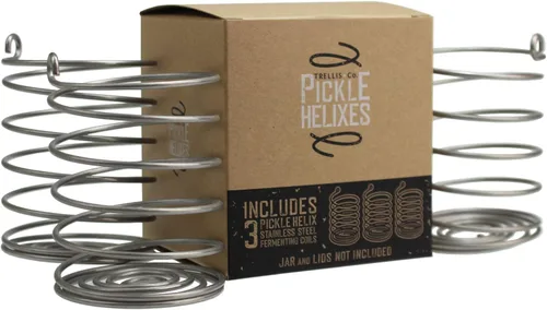 Bobinas PickleHelix de acero inoxidable, pesas de fermentación | Paquete de 3 | para fermentación de tarros Mason de boca ancha | La mejor manera de
