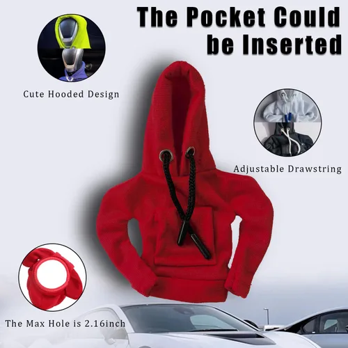 Vista 6 de Funda para palanca de cambios de automóvil, sudadera con capucha, cubierta para perilla de palanca de cambios automática, accesorios interiores