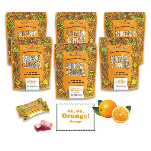 Vista 28 de Gem Gem Caramelos de jengibre masticables de sabor a limón, muestras de degustación de 1.25 oz