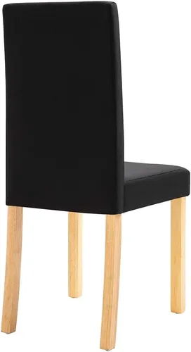 Vista 7 de 2-Pack Black Fabric Dining Chairs with Rubber Wood Frame, Modern Farmhouse Accent Chairs for Kitchen Dining Room, Comfortable Upholstered Seats
