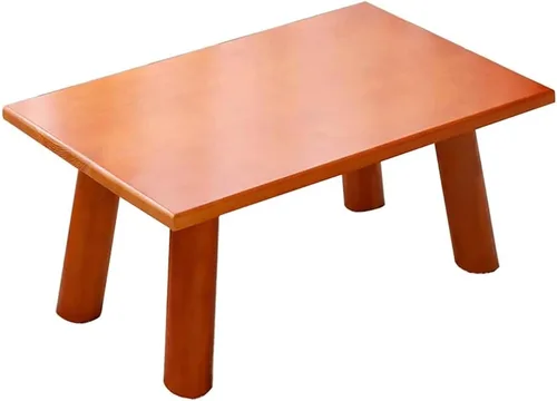 Mesa de Centro Mesa de centro cuadrada pequeña de madera maciza, ventana de bahía, mesa baja, escritorio, sala de estar, dormitorio, balcón, mesa de