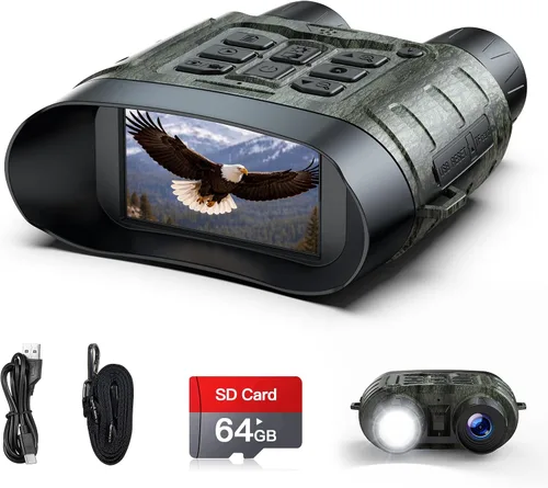 Gafas de visión nocturna 4K 12X Zoom 5000mAh 64GB Verde profundo