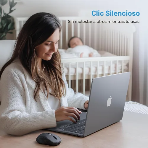 Vista 7 de XBG Ratón Bluetooth inalámbrico B15pro, Bluetooth 5.0/4.0 y 2.4G Tri-Mode, tipo C recargable con pantalla LED, clic silencioso ergonómico
