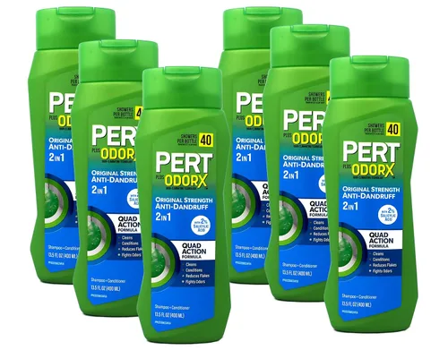 PERT Champú y acondicionador 2 en 1, anticaspa, 13.5 onzas líquidas (paquete de 6)