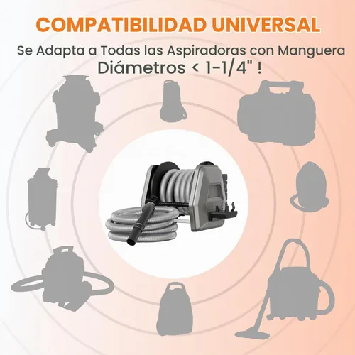 Vista 6 de Giraffe Tools Carrete de manguera de vacío de 30 pies de montaje en pared