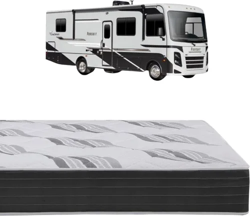 Roam 2.0 RV - Colchón híbrido de 12 pulgadas con espuma viscoelástica de gel, colchón corto matrimonial de 48 x 74 pulgadas, tacto firme de lujo