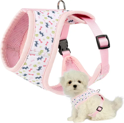 Vista 7 de Mile High Life Arnés ajustable para perro, fácil de poner, arnés ligero para perro con tira altamente reflectante (negro, XS)