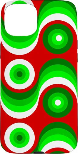 Vista 10 de iPhone 16 ugly christmas mod groovy red green 1960s 1970 retro vintage Case