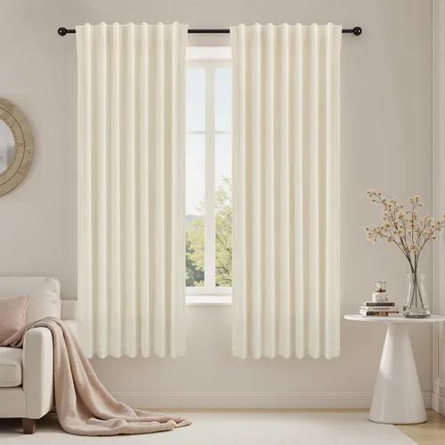 Vista 47 de Cortinas opacas plisadas de terciopelo rojo con ganchos, cortinas de Navidad para sala de estar, cortinas Rojas de Navidad para sala, cortinas