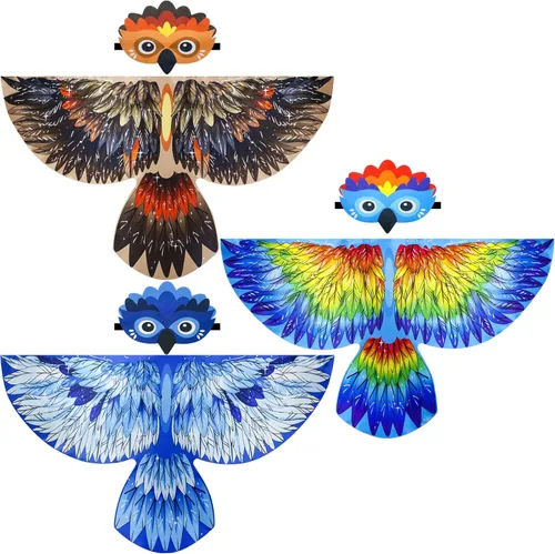 IROLEHOME Disfraces de loro-águila-alas de pájaro para niños pequeños, diademas para niños y niñas, disfraz de fiesta para jugar, juguetes y