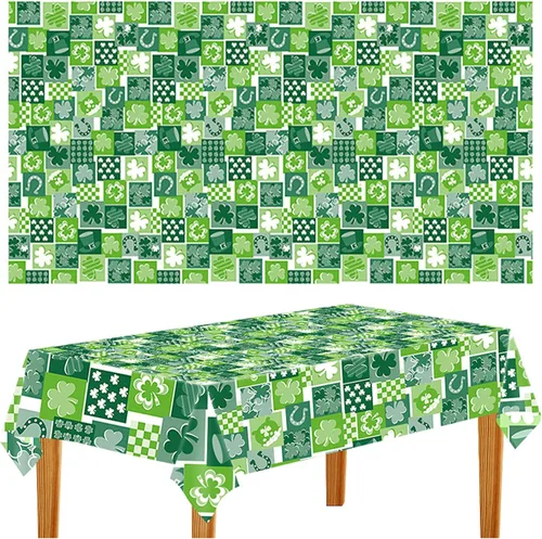 St patricks Day Decorations,2Pcs 54”x108” Shamrock Tablecloth Waterproof Irish Green Saint Patricks Table Cloth St patrick's Day Party decorations de Zeptrix
