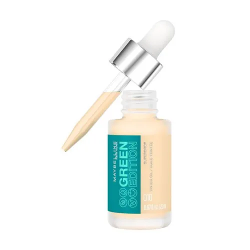 Vista 10 de Maybelline Green Edition Superdrop - Base de maquillaje de base de aceite tintado, base de cobertura natural ajustable formulada con aceite de 100