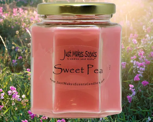 Vista 3 de Paquete de 3 velas de soja mezcladas perfumadas con aroma a guisante dulce de Just Makes Scents