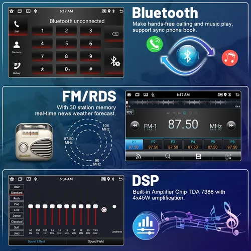 Vista 6 de [2G+64G] Radio de coche Android para Toyota Corolla EX 2005-2012