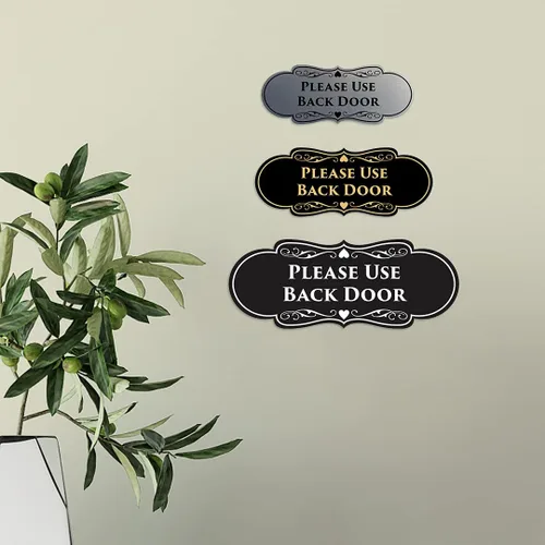 Vista 3 de Signs ByLITA Designer Please Use - Puerta trasera (negro) - Pequeño, 1 paquete