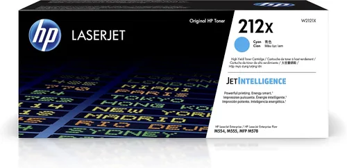 HP Impresoras de cartuchos de tóner cian de alto rendimiento 212X | Funciona con Color LaserJet Enterprise M554, M555 Series; Color LaserJet