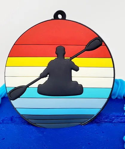 Vista 2 de Juego de decoración para pastel de cumpleaños con temática de kayak de 7 piezas para kayak