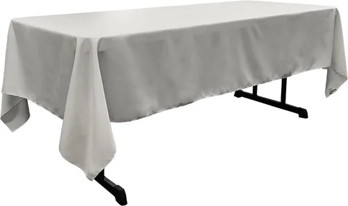 Vista 6 de BalsaCircle Mantel rectangular de poliéster negro de 60 x 126 pulgadas para bodas, fiestas, eventos, cocina, comedor