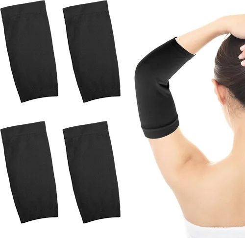 2 pares de mangas de tatuaje de antebrazo para mujer Negro