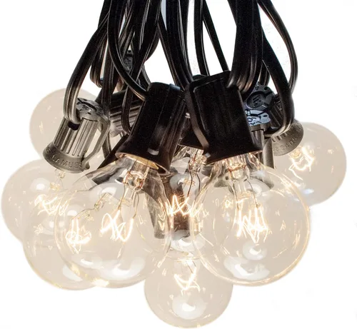 Vista 2 de 100 foot Globe Patio String Lights – Set de 100 G40 bombillas transparentes