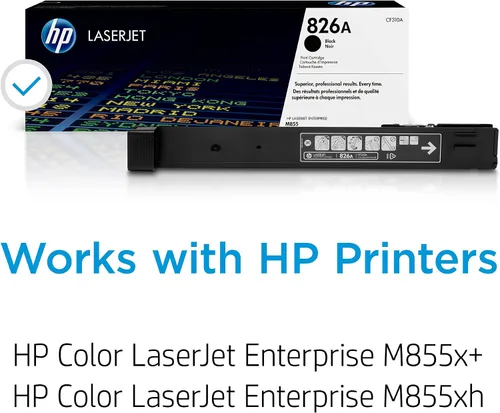 Vista 2 de HP Cartucho de tóner negro 826A Funciona color LaserJet Enterprise M855 Series CF310A Tóner negro HP 826A con rendimiento de 29.000 páginas
