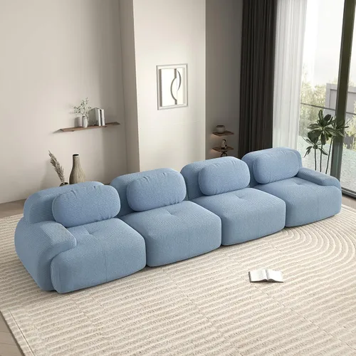 Vista 12 de Sofá biplaza moderno de 80 pulgadas para sala de estar, sofá de pana en forma de nube con asiento profundo, sofá modular negro, sofás de dos plazas