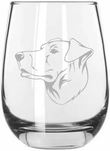 Vista 139 de Shar Pei (chino) - Vaso de vino sin tallo grabado para perro, 15.25 onzas